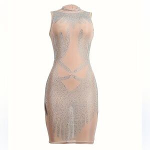 Super shine Silver and Nude Women's Dress